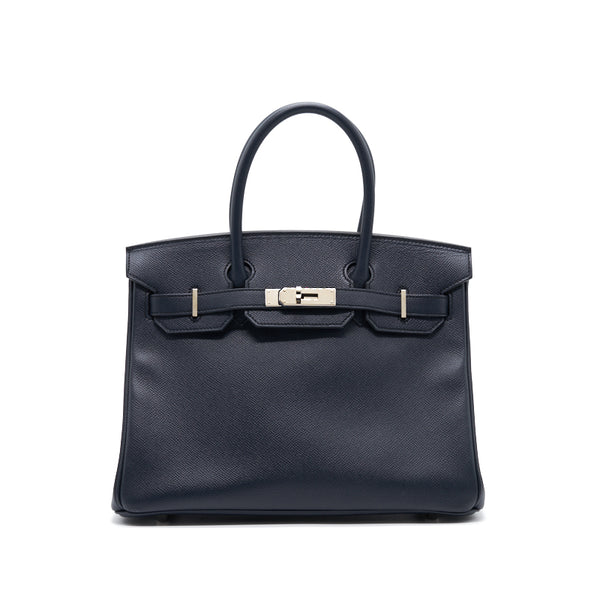 Hermès Birkin 30 73 Sapphire Epsom SHW Stamp A