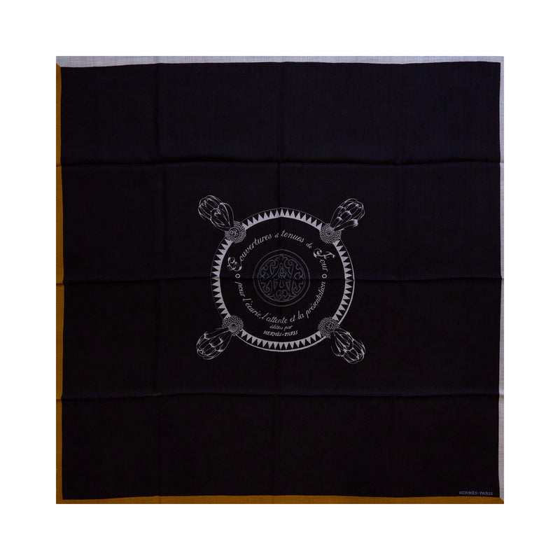 Hermes 90cm Encoder Blason Scarf In Cashmere And Silk