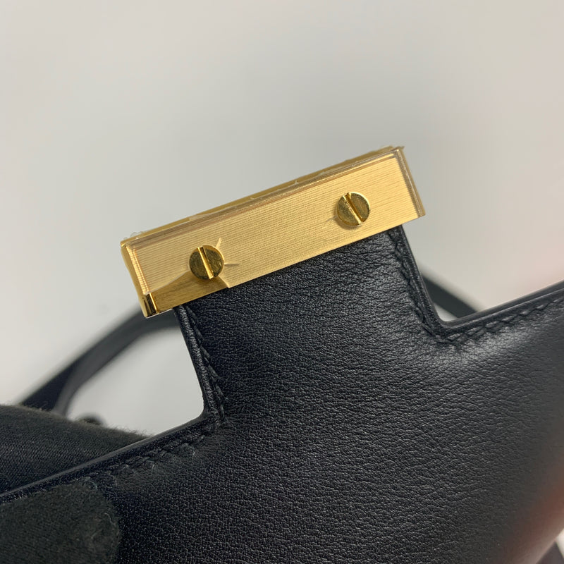 Hermes Mini Constance Swift Leather Black GHW stamp A year 2017