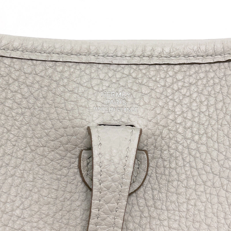 Hermes Mini Evelyne Clemence Gris Perle SHW Stamp C