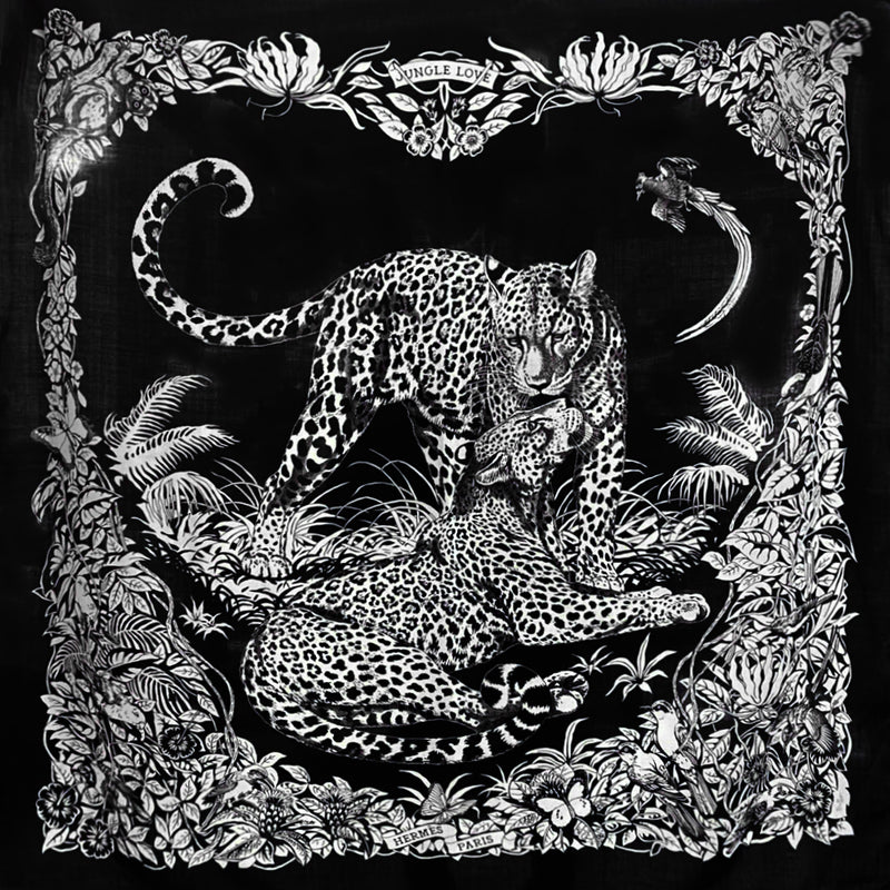 Hermes 140cm jungle Love cashmere/ Silk Scarf