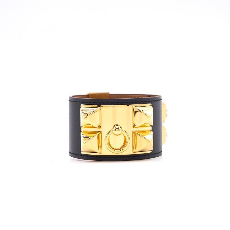 Hermes CDC bracelet black gold size S - EMIER