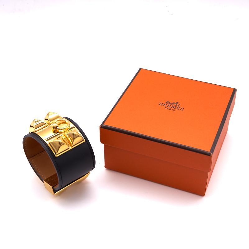 Hermes CDC bracelet black gold size S - EMIER