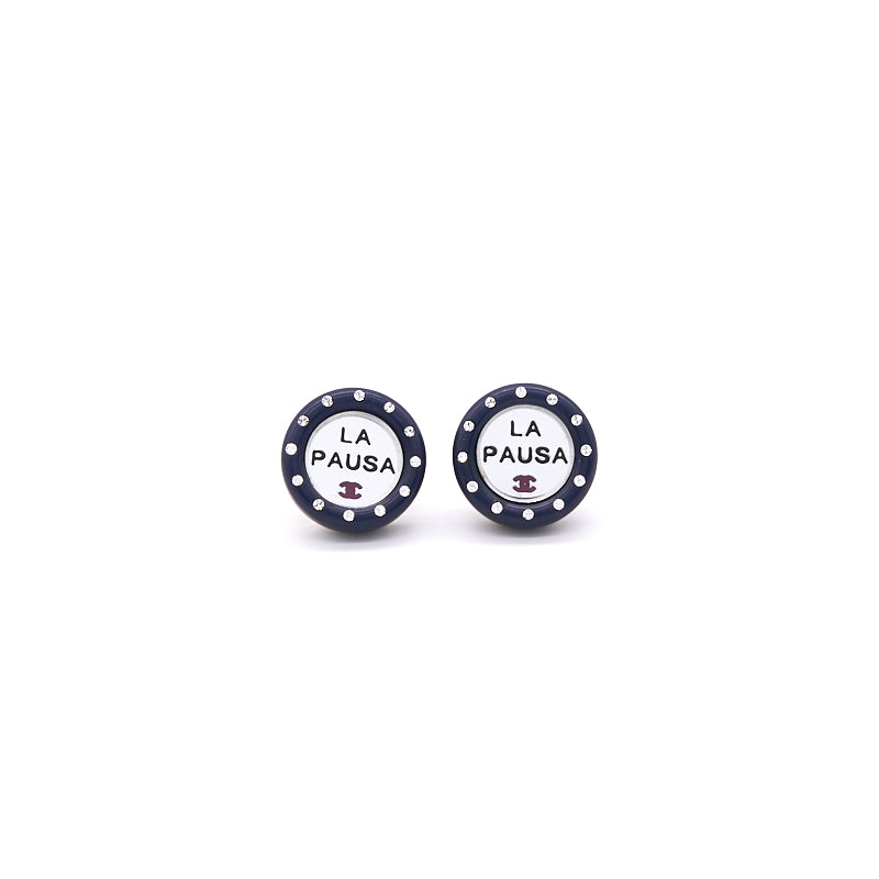 ピアス CHANEL La Pausa Chanel Vintage La Pausa Silver Tone stud Earrings