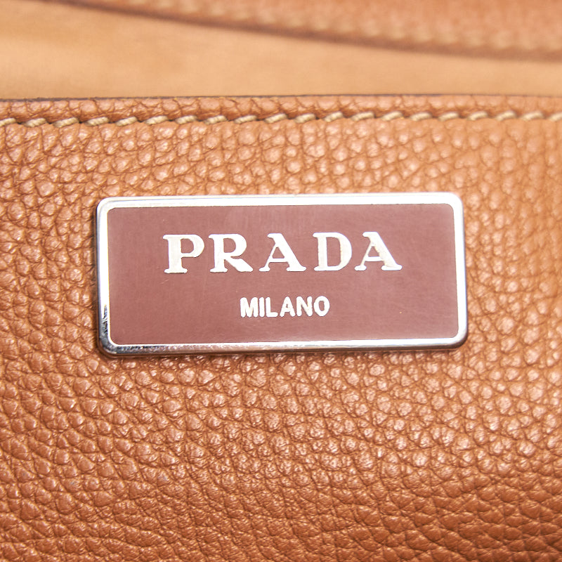 Prada Leather Tote Brown