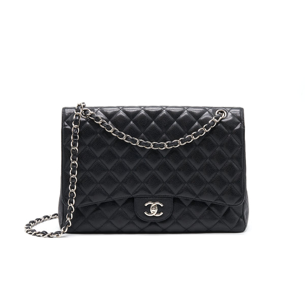 Chanel Cavier Classic Maxi Single Flap bag Black SHW