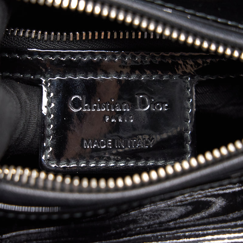 Dior Black Patent leather Medium Lady Dior Tote