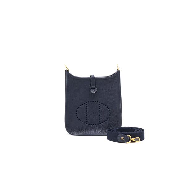 Hermes Mini Evelyne Blue Nuit GHW