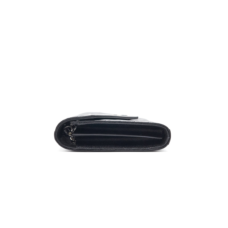 Saint Laurent Envelope Chain Wallet Black SHW