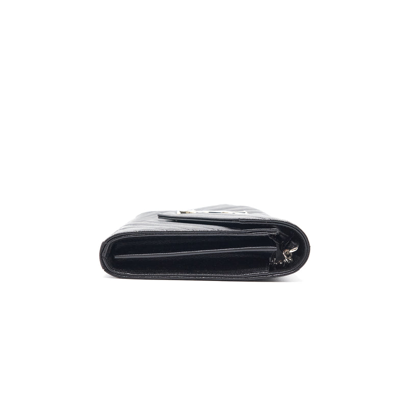 Saint Laurent Envelope Chain Wallet Black SHW