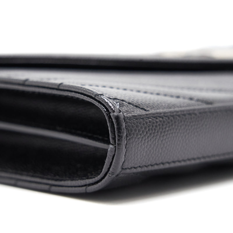 Saint Laurent Envelope Chain Wallet Black SHW