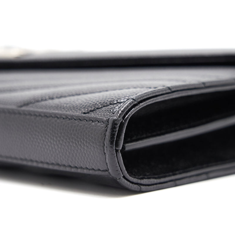 Saint Laurent Envelope Chain Wallet Black SHW