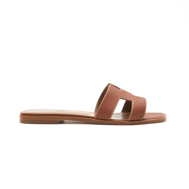 Hermes Size 38 Oran Sandal  Gold