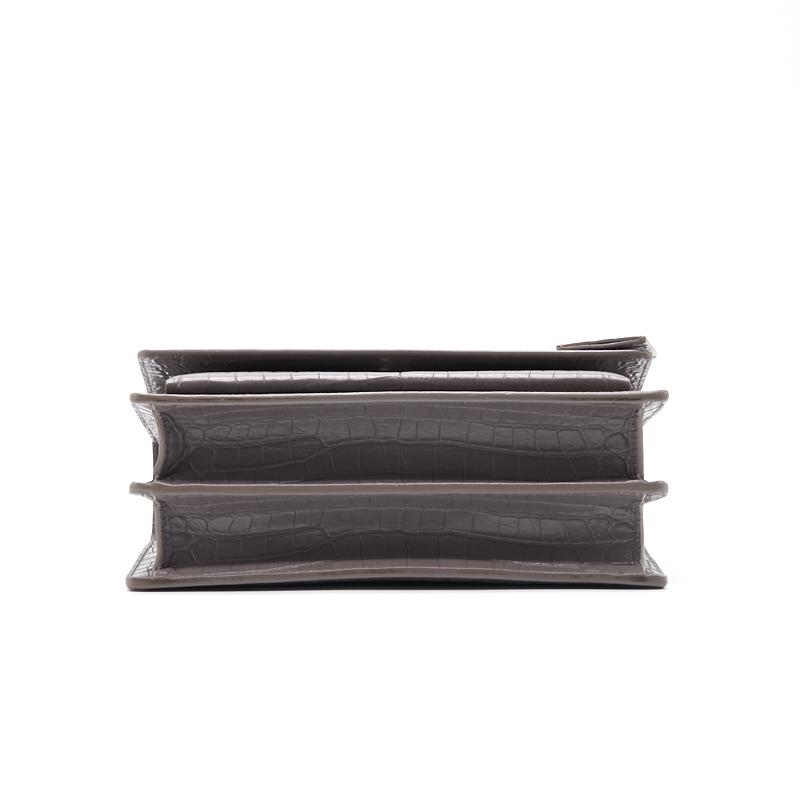Saint Laurent Sunset Medium Chain Shoulder Bag in Grey Color SHW - EMIER