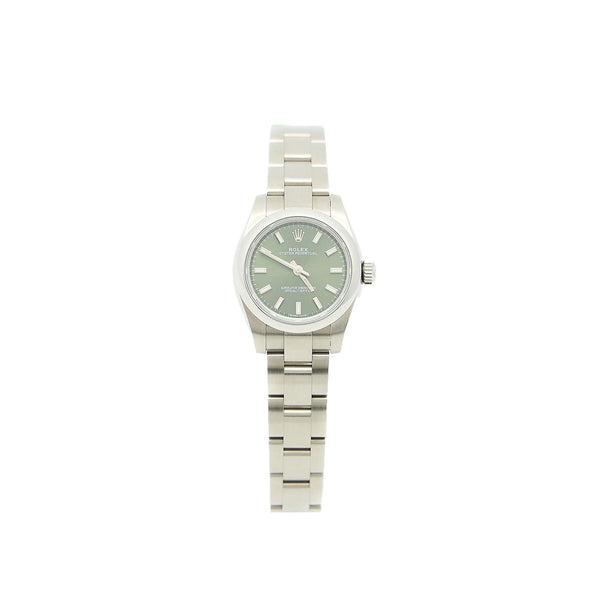 Rolex 26mm Oyster Perpetual Stainless Steel Olive Green Dial M176200-0014