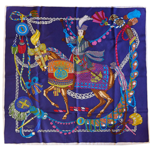 Hermes 90cm Silk Scarf Le Timbalier Multicolour