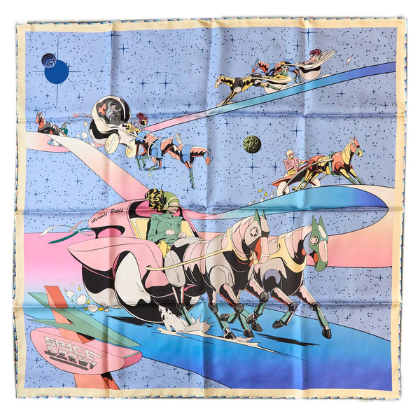 Hermes 90x90 Silk Scarf Space Derby Multicolour