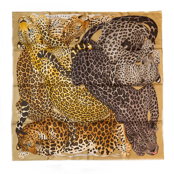Hermes 90 x 90 Silk Scarf Lazy Leopardesses