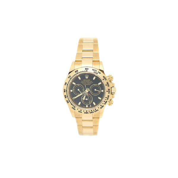 Rolex Oyster Perpetual Cosmograph Daytona 40mm Yellow Gold Black Dial Oyster Bracelet Model 116508-0004