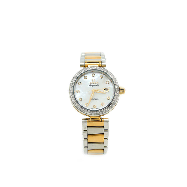 Omega De Ville Ladymatic Co-Axial Chronometer 34 MM Yellow Gold Steel Model: 425.25.34.20.55.003