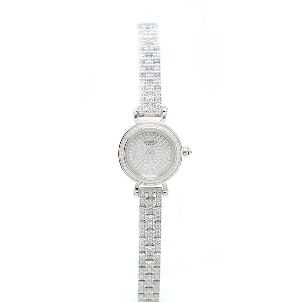 Hermes Faubourg Joaillerie Watch 15mm White Gold Diamonds