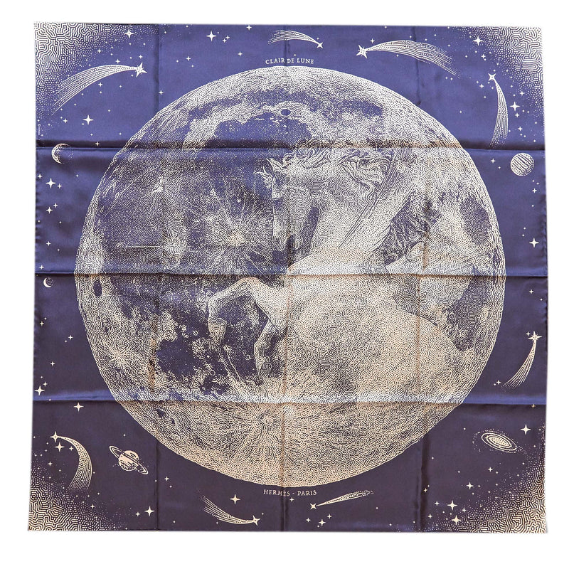 Hermes 90x90cm Silk Scarf Clair De Lune