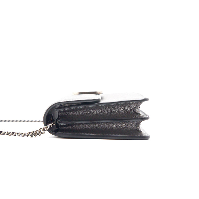 Valentino Garavani Vsling Metallic Calfskin Wallet with Chain Strap