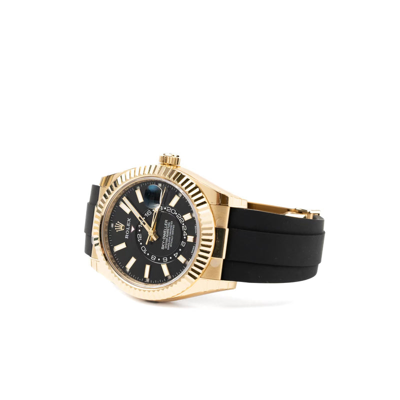 Rolex Sky Dweller 42mm Yellow Gold With Bright Black Dial And An Oysterflex Bracelet M326238-0009