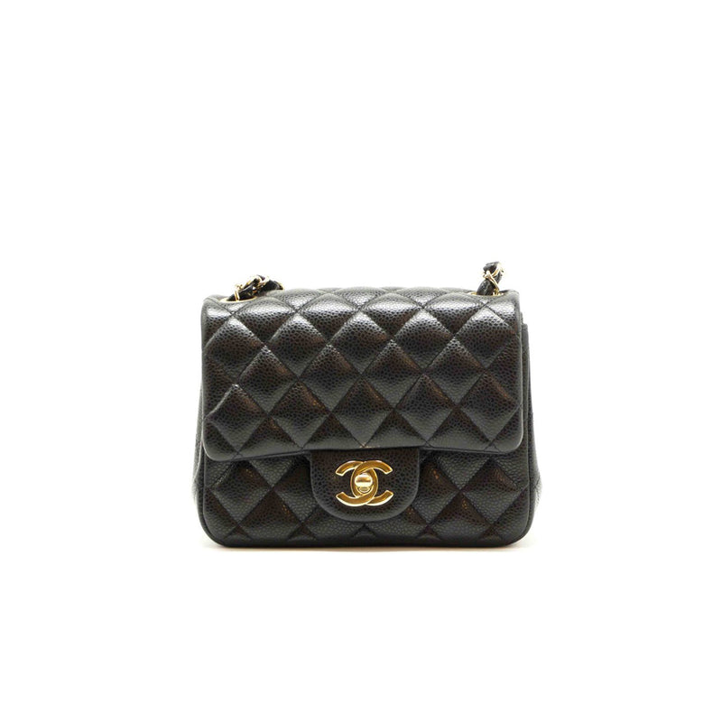 Chanel Quilted Caviar Leather Mini Square Flap Bag