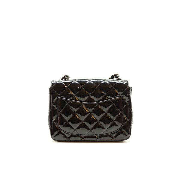 Chanel Quilted Patent Leather Mini Square Flap Bag - EMIER