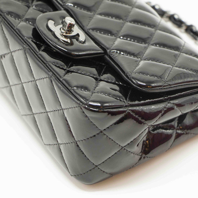 Chanel Quilted Patent Leather Mini Square Flap Bag - EMIER