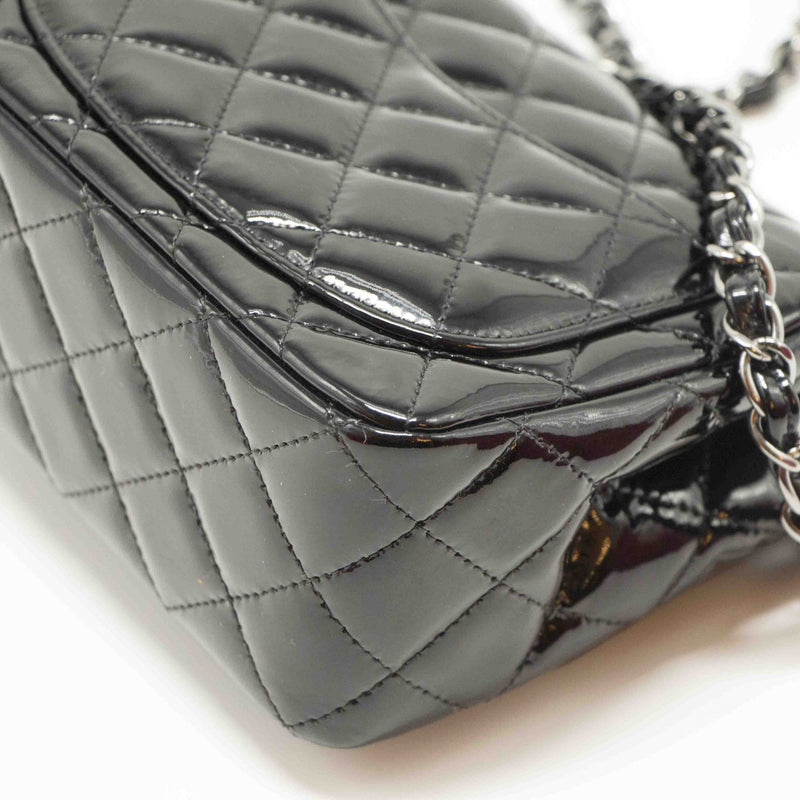 Chanel Quilted Patent Leather Mini Square Flap Bag - EMIER