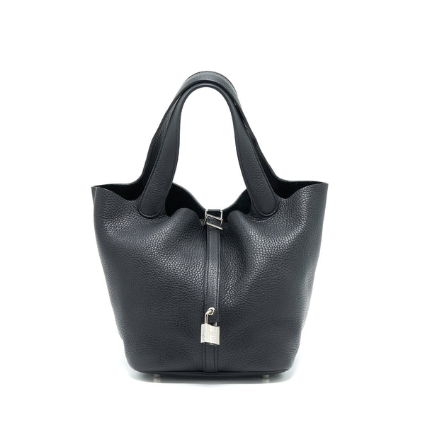 Hermes Picotin 22 Black SHW Stamp C
