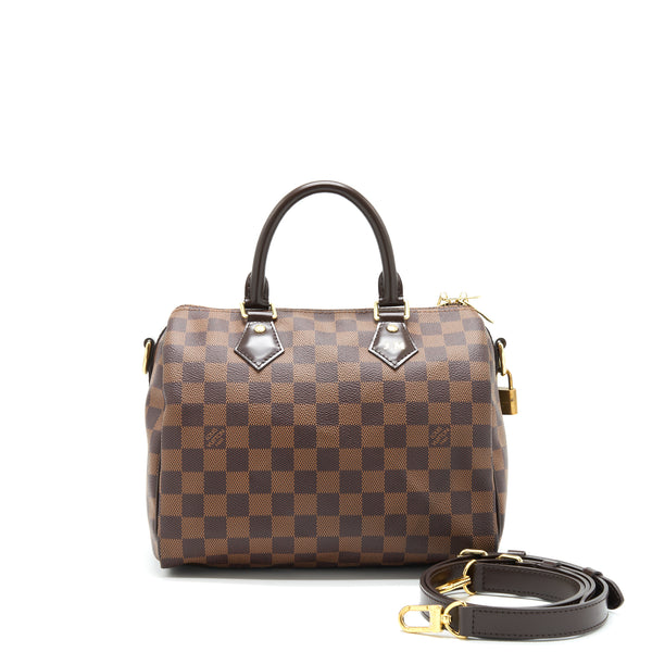 Louis Vuitton Speedy 25 Damier Ebene With Strap