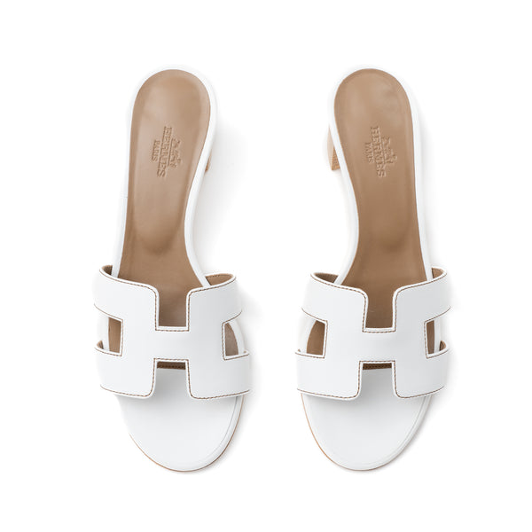 Hermes Size 36.5 Sandal Oasis White