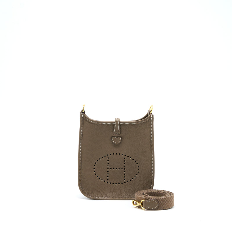 Hermes Mini Evelyne Clemence Etoupe GHW Stamp Z