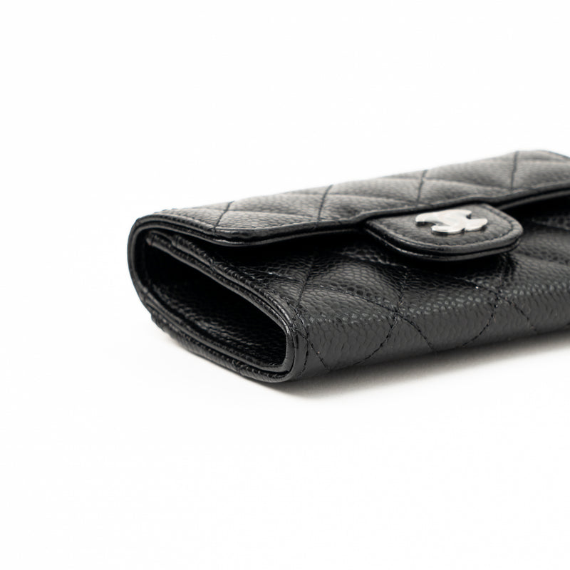 Chanel Classic Flap Card Holder Caviar Black SHW (Hologram)