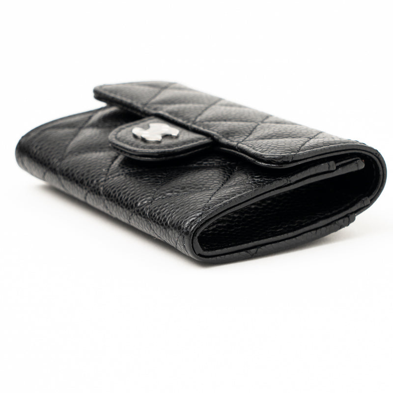 Chanel Classic Flap Card Holder Caviar Black SHW (Hologram)