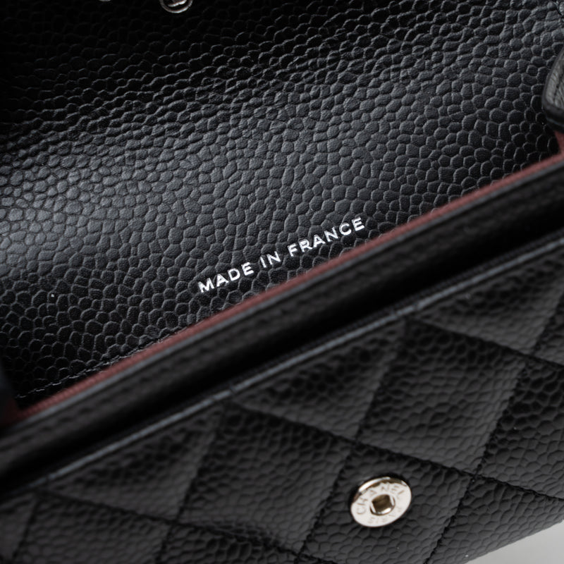 Chanel Classic Flap Card Holder Caviar Black SHW (Hologram)