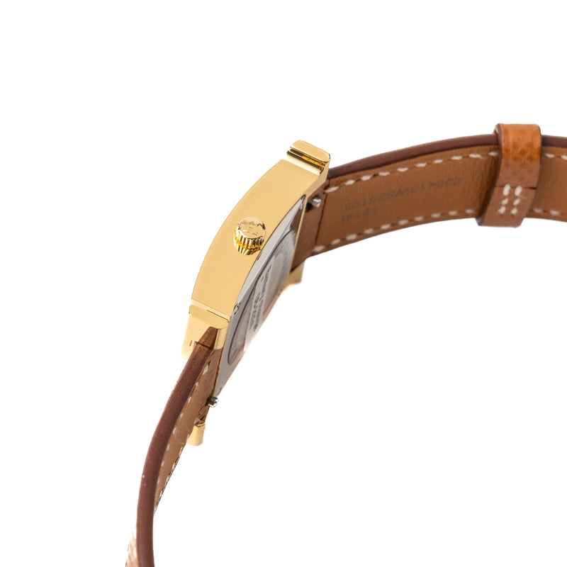 Hermes Heure H watch, Small Model 25mm Yellow Gold With Gold Strap